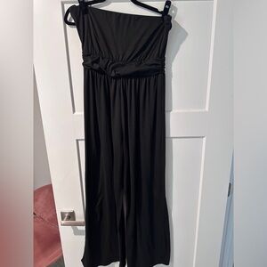 Black strapless jumpsuit